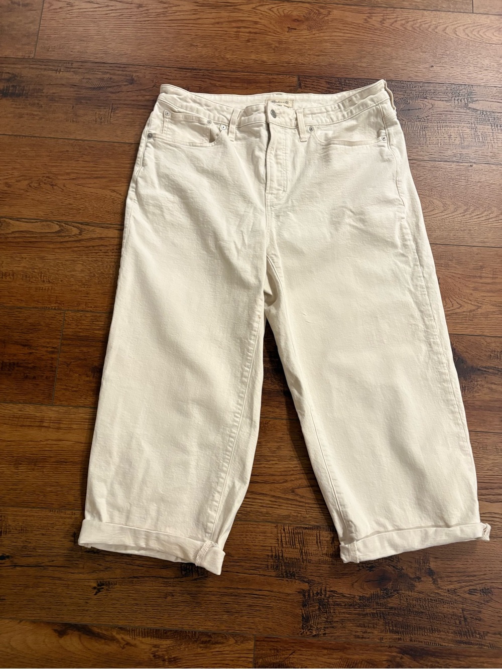 Madewell Perfect Vintage Wide Leg Crop Jeans White 16W Plus